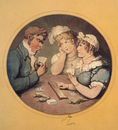 A Game of Cribbage, 1818 af Thomas Rowlandson