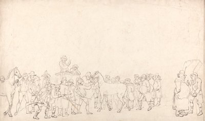 En hesteauktion hos Hopkins’ Repository (Et overblik) af Thomas Rowlandson