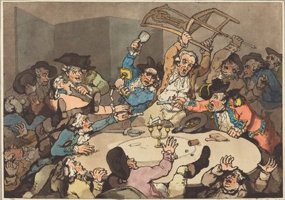 A Kick-up at a Hazard Table, udgivet 1787. af Thomas Rowlandson