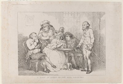 En kvinde i limbo, eller: Kaution til jøde afvist af Thomas Rowlandson