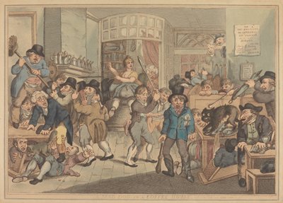 En gal hund i et kaffehus af Thomas Rowlandson