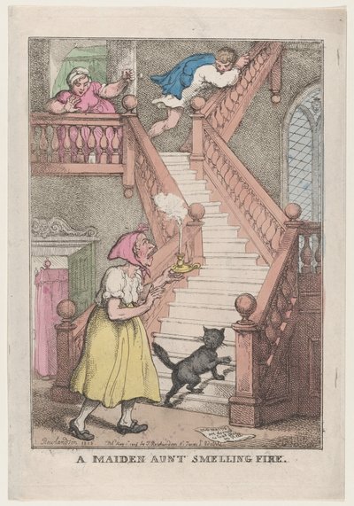 En jomfru tante lugter ild, 4. maj 1806., 4. maj 1806. af Thomas Rowlandson