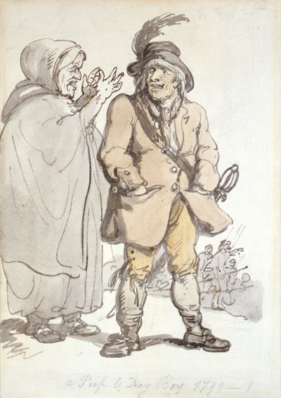 A Peep O Day Boy, 1799 (blæk og wc på papir) af Thomas Rowlandson
