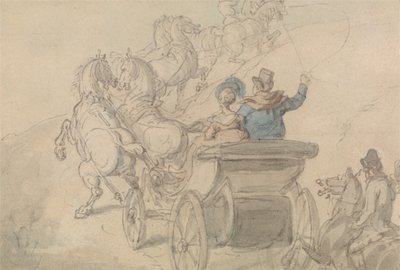 En Phaeton og seks af Thomas Rowlandson