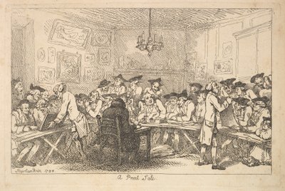 A Print Sale - A Night Auction, 1788. af Thomas Rowlandson