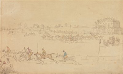 Et væddeløb på Knavesmire i York af Thomas Rowlandson