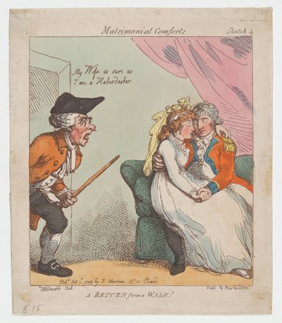 A Return from a Walk, 1. oktober 1799., 1. oktober 1799. af Thomas Rowlandson