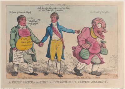 A Rough Sketch of the Times som afvist af Sir Francis Burdett, ..., [9. maj 1810], genudgivet 1819. af Thomas Rowlandson