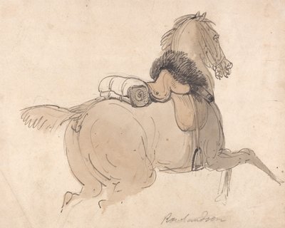 En sadlet kavalerihest af Thomas Rowlandson