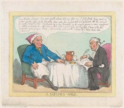 En sømandstestamente, 25. maj 1805., 25. maj 1805. af Thomas Rowlandson