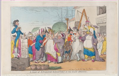 Et salg af engelsk-skønheder i Ostindien, [10. maj 1811], genoptryk., [10. maj 1811], genoptryk. af Thomas Rowlandson