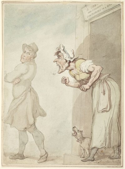 En røgende skorsten og en skældende kone: Menneskets plager af Thomas Rowlandson