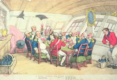 En lun kahyt eller havneadmiral (farvegravering) af Thomas Rowlandson