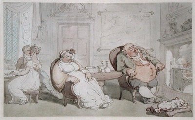 Et stjålet kys (akvarel på papir) af Thomas Rowlandson