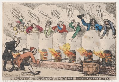 A Sweating for Opposition af Dr. W-llis Dominisweaty and Co., 6. marts 1789., 6. marts 1789. af Thomas Rowlandson