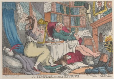 A Templar at His Studies, 20. marts 1811., 20. marts 1811. af Thomas Rowlandson