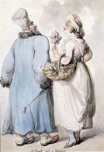 En tyrker og en tatar (blæk og akvarel) af Thomas Rowlandson