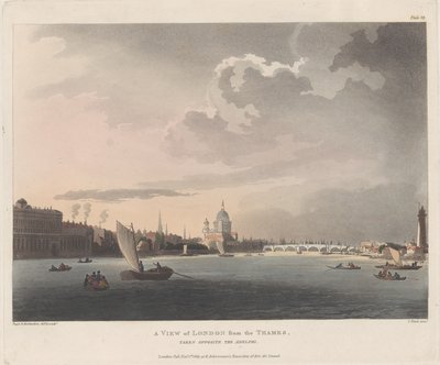 En udsigt over London fra Themsen, 1. november 1809., 1. november 1809 af Thomas Rowlandson