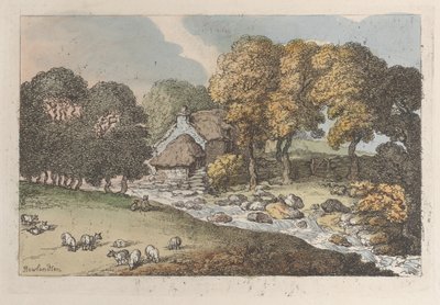 Et vandløb, fra udsigter i Cornwall, 1812., 1812. af Thomas Rowlandson