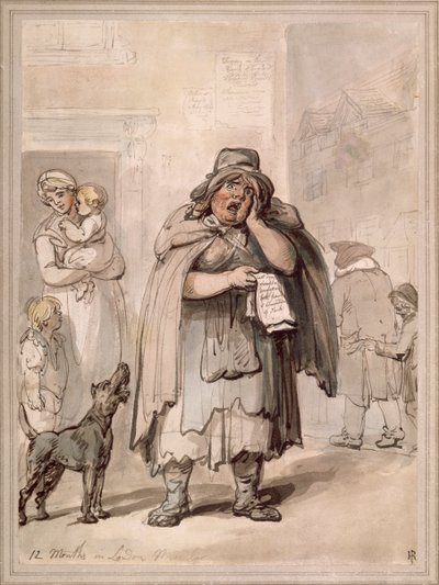 En gadesælger på et gadehjørne, London af Thomas Rowlandson