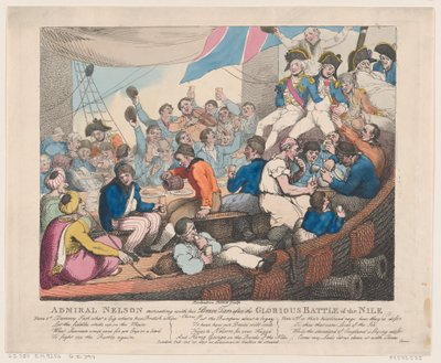 Admiral Nelson genskaber med sine modige tjærer efter det glorværdige slag ved..., 20. oktober 1798. af Thomas Rowlandson