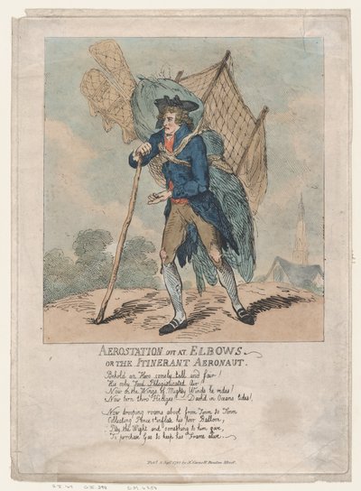 Aerostation ude ved Elbows, eller The Itinerant Aeronaut, 5. september 1785., 5. september 1785. af Thomas Rowlandson