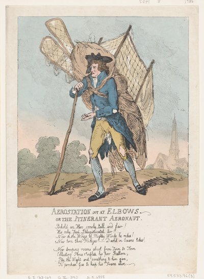 Aerostation ude ved Elbows, eller The Itinerant Aeronaut, 5. september 1785., 5. september 1785. af Thomas Rowlandson