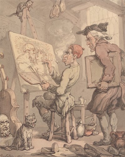 Et kunstneratelier af Thomas Rowlandson