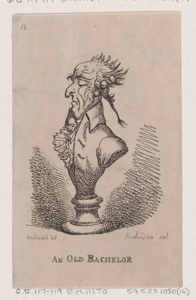 En gammel bachelor, 1808., 1808. af Thomas Rowlandson