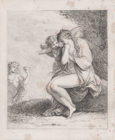 Ariadne på Naxos Approached af Bacchus, ca. 1790., ca. 1790. af Thomas Rowlandson