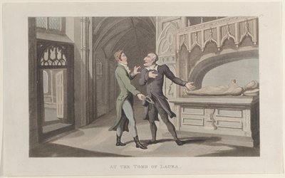 At the Tomb of Laura, fra Journal of Sentimental Travels in the Southern Provinces of..., 1817-21. af Thomas Rowlandson
