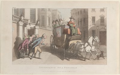 Deltagelse på en adelsmand, fra The Vicar of Wakefield, 1. maj 1817., 1. maj 1817. af Thomas Rowlandson