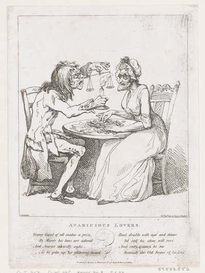 Avaricious Lovers, 1. august 1797., 1. august 1797. af Thomas Rowlandson