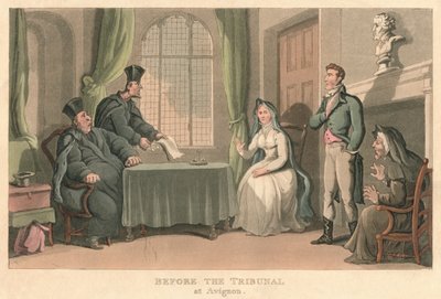 For domstolen i Avignon, 1818, 1821 af Thomas Rowlandson