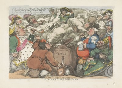 Desinfektion af korsikaneren, 1813 Funcking the Corsican (titel på objekt) af Thomas Rowlandson