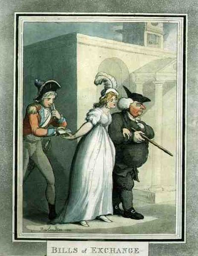 Veksel, pub. af Rudolph Ackermann af Thomas Rowlandson