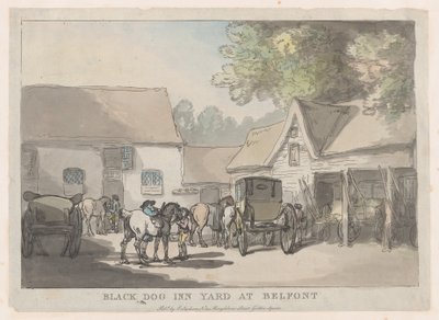 Black Dog Inn Yard ved Belfont, 1785-87., 1785-87. af Thomas Rowlandson