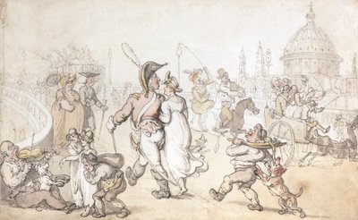 Blackfriars Bridge (akvarel) af Thomas Rowlandson