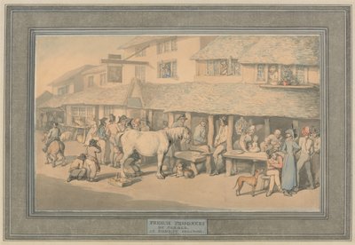 Bodmin, Cornwall: Franske fanger på prøveløsladelse af Thomas Rowlandson