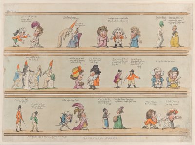 Grænser for værelser, tavle 4, 1. april 1799., 1. april 1799. af Thomas Rowlandson