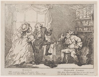 Bozzy og Madame Piozzi Frontispice, Bozzy og Piozzi af Peter Pindar, 1780-86., 1780-86. af Thomas Rowlandson