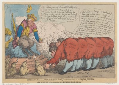 Brede bunde i Holland tilbeder deres nye konge, 23. juli 1806., 23. juli 1806. af Thomas Rowlandson