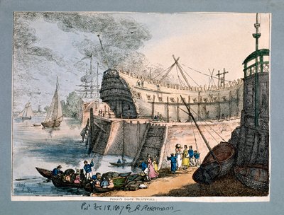 Brunswick Dock, Blackwall, London, 1806 af Thomas Rowlandson