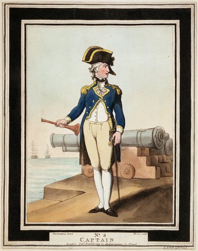 Kaptajn i den kongelige flåde i det 18. århundrede af Thomas Rowlandson
