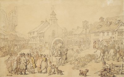 Cardiff (blæk og lavering på papir) af Thomas Rowlandson