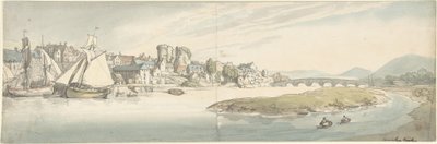 Carmarthen Slot, Wales af Thomas Rowlandson
