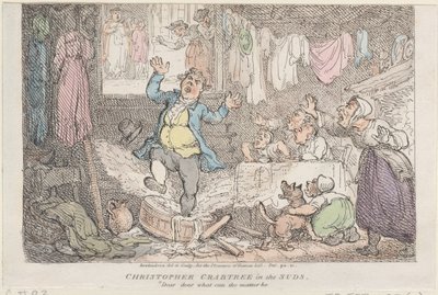 Christopher Crabtree in the Suds: Kære, kære, hvad kan sagen være, 1807., 1807. af Thomas Rowlandson