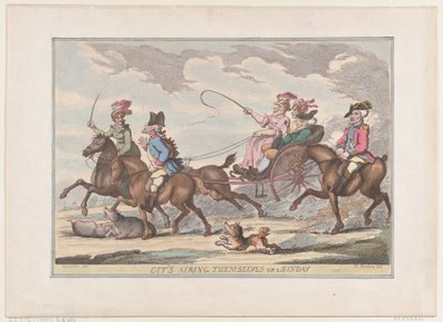 Cit lufter sig selv på en søndag, 1799., 1799. af Thomas Rowlandson