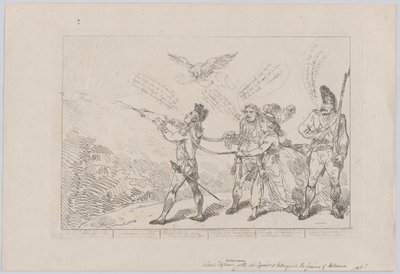 [Kol. Topham Endeavouring, With His Squirt, to Extinguish the Genius of Holma..., December 10, 1784. af Thomas Rowlandson