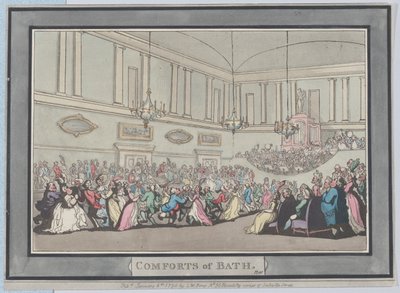 Comforts of Bath, plade 10, 6. januar 1798., 6. januar 1798. af Thomas Rowlandson